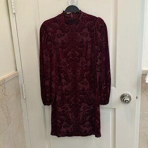 Velvet burnout dress. Simply lovely and never worn. Size 4. Fitted style. Vince